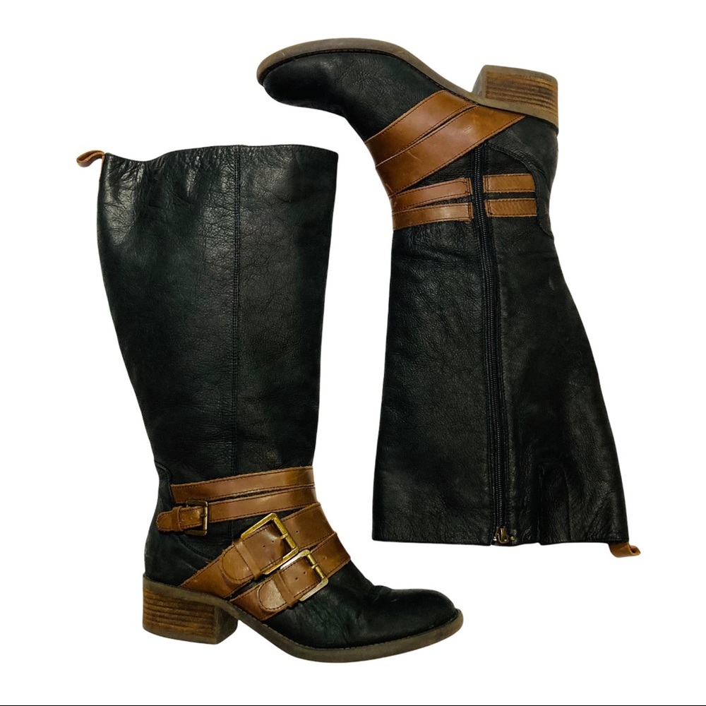Lane Bryant Wide Calf Leather Riding Boots 9W Women’s 1.75” Heel Fall Wardrobe